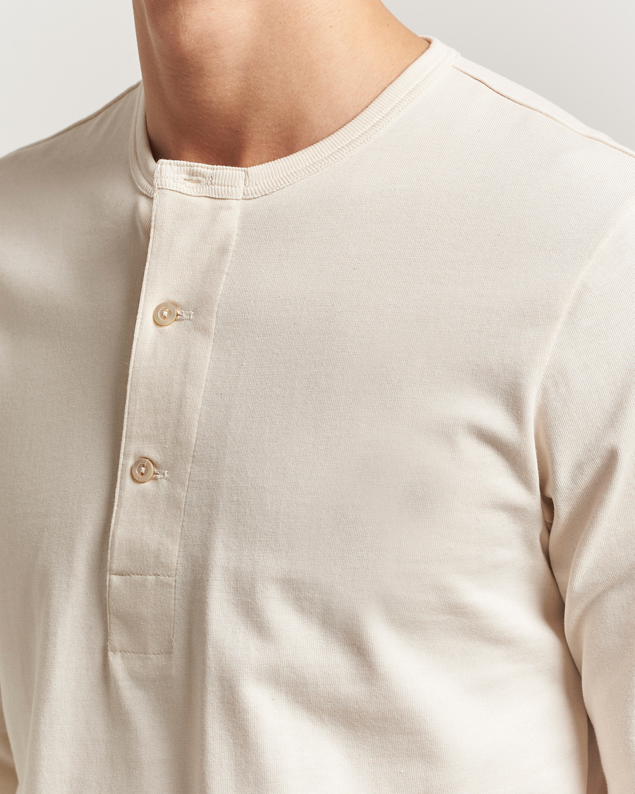 Mies | Puserot | Merz b. Schwanen | Classic Fit Sturdy Organic Cotton Henley Nature