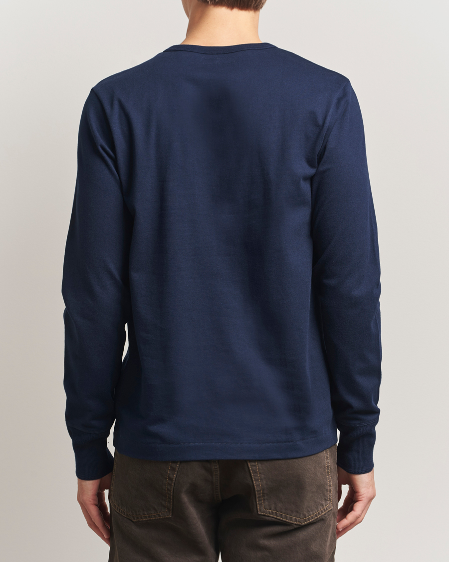 Mies | Puserot | Merz b. Schwanen | Classic Fit Sturdy Organic Cotton Henley Ink Blue