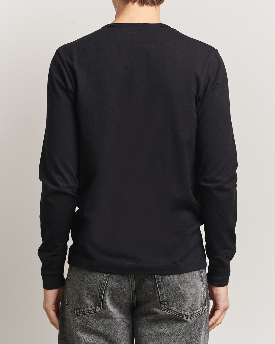 Mies | Puserot | Merz b. Schwanen | Classic Fit Sturdy Organic Cotton Henley Black