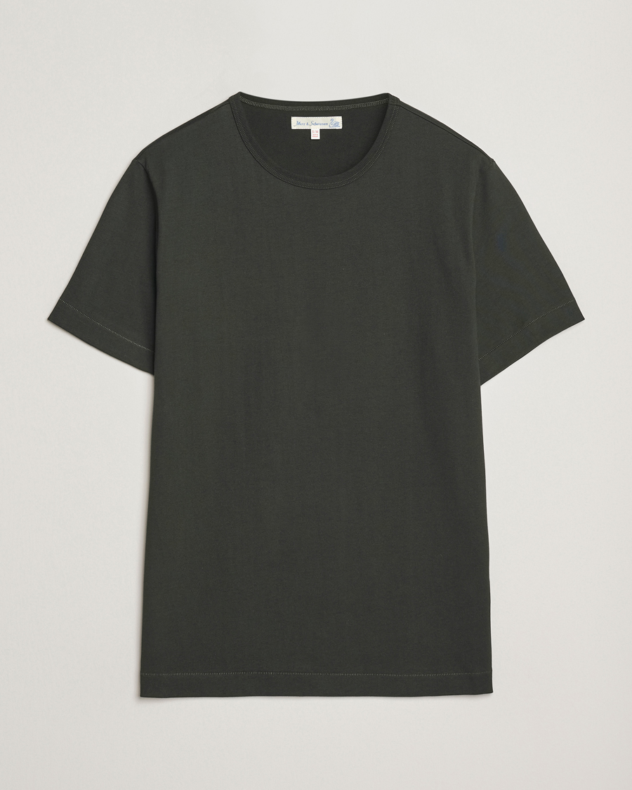 Mies | T-paidat | Merz b. Schwanen | Classic Fit Sturdy T-Shirt Forest Green