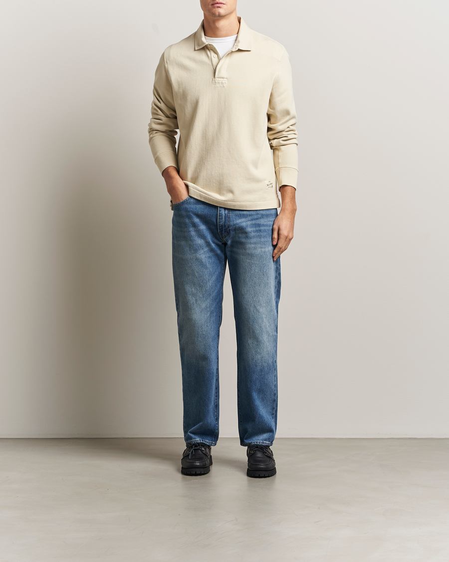 Mies | Puserot | Merz b. Schwanen | Relaxed Fit Vintage Cotton Rugby Shirt Nature