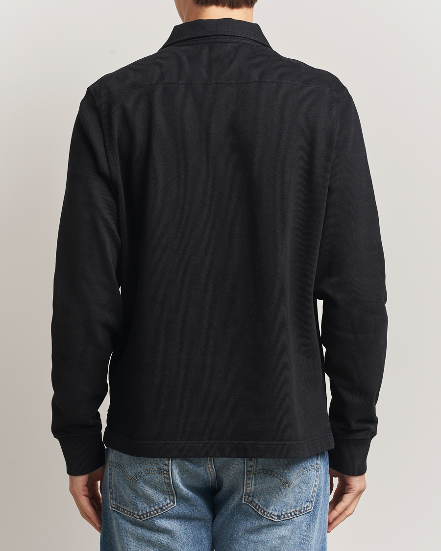Mies | Puserot | Merz b. Schwanen | Relaxed Fit Vintage Cotton Rugby Shirt Black