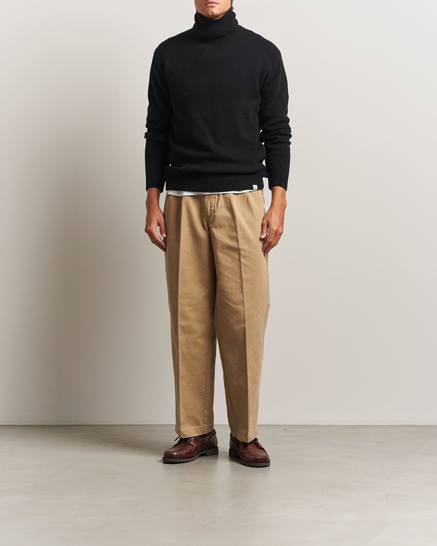 Mies | Puserot | Merz b. Schwanen | Merino/Cashmere Knitted Turtleneck Black