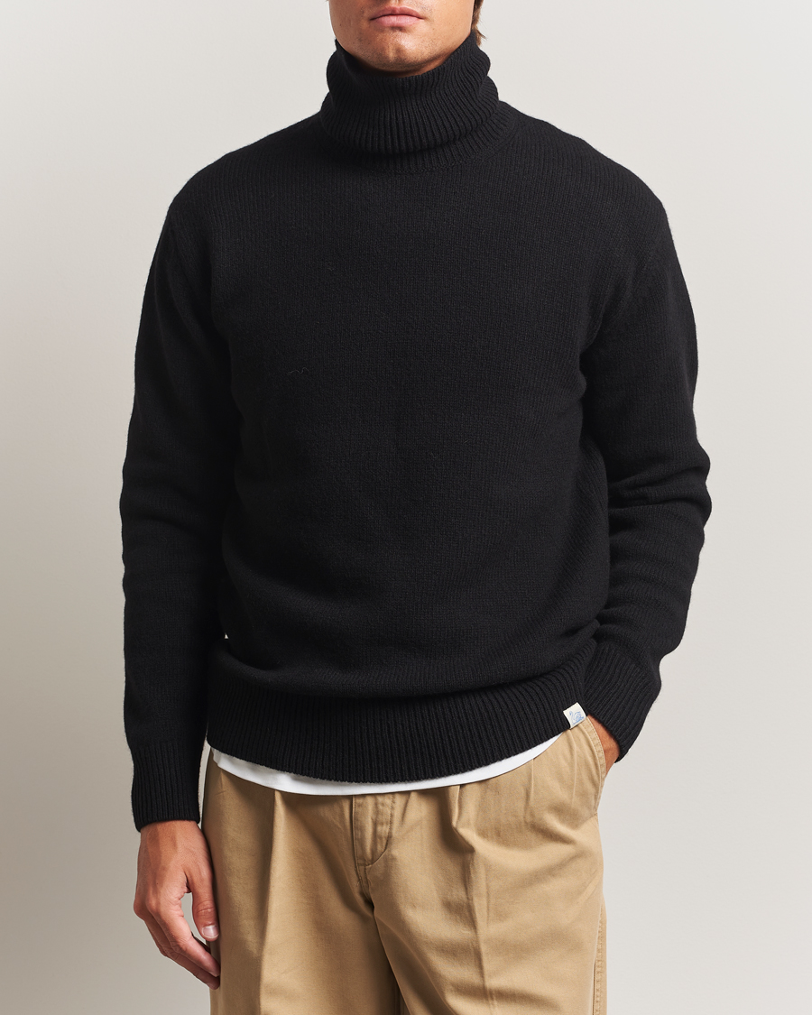 Mies | Puserot | Merz b. Schwanen | Merino/Cashmere Knitted Turtleneck Black