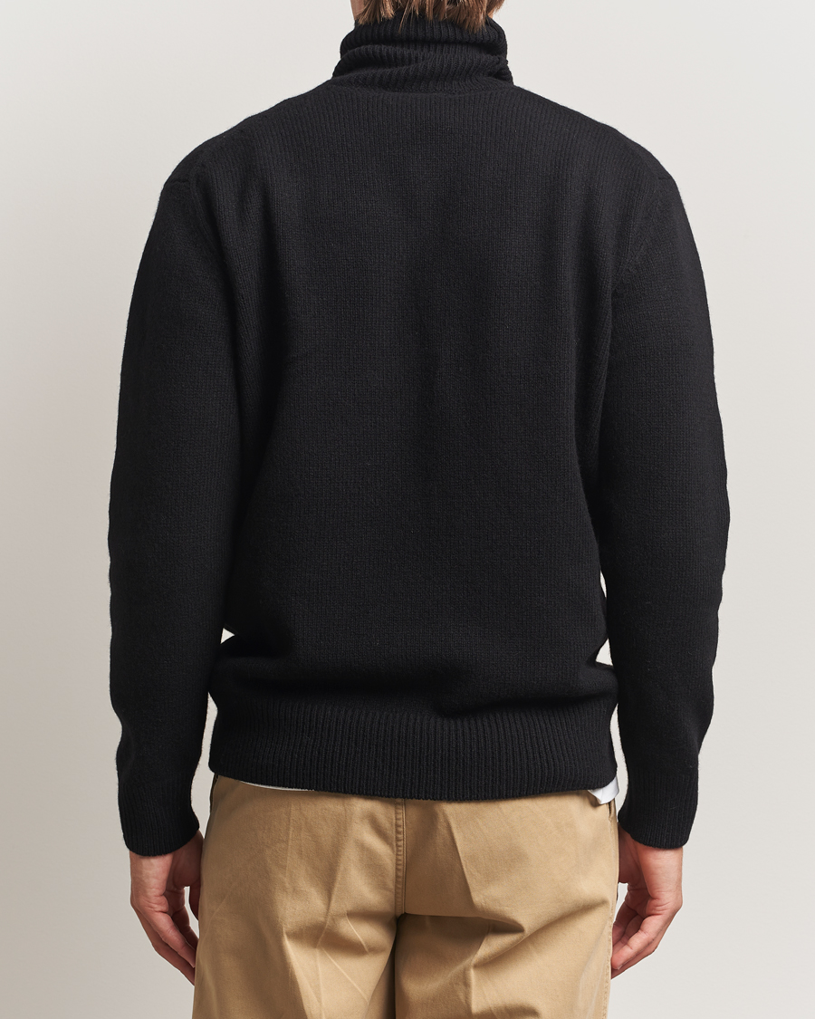 Mies | Puserot | Merz b. Schwanen | Merino/Cashmere Knitted Turtleneck Black