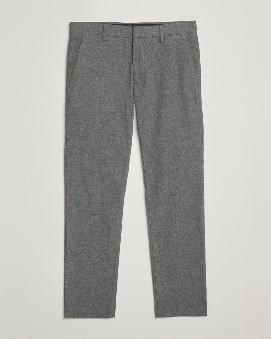 Mies | Housut | NN07 | Theo Brushed Cotton Trousers Dark Grey