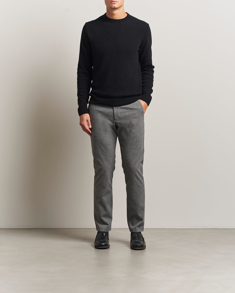 Mies | Housut | NN07 | Theo Brushed Cotton Trousers Dark Grey