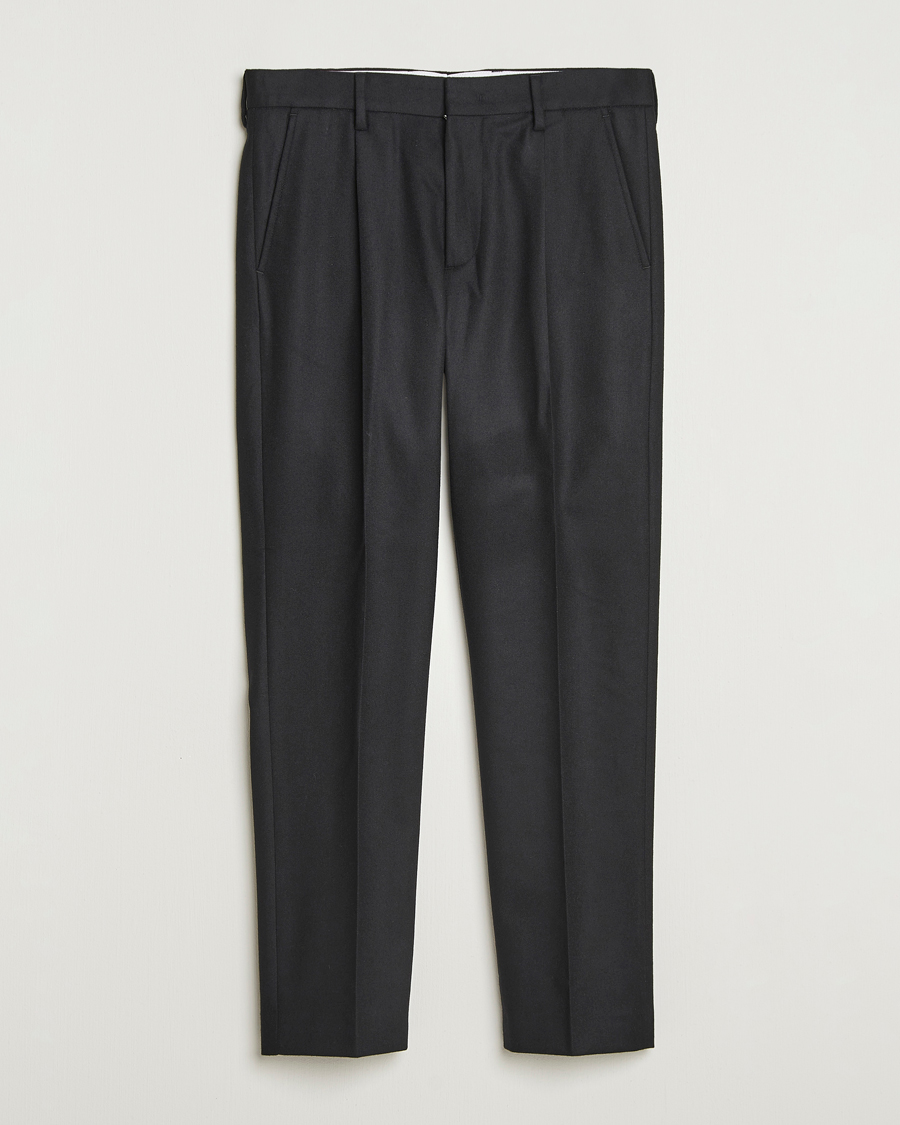 Mies | Housut | NN07 | Bill Wool Pleated Trousers Black