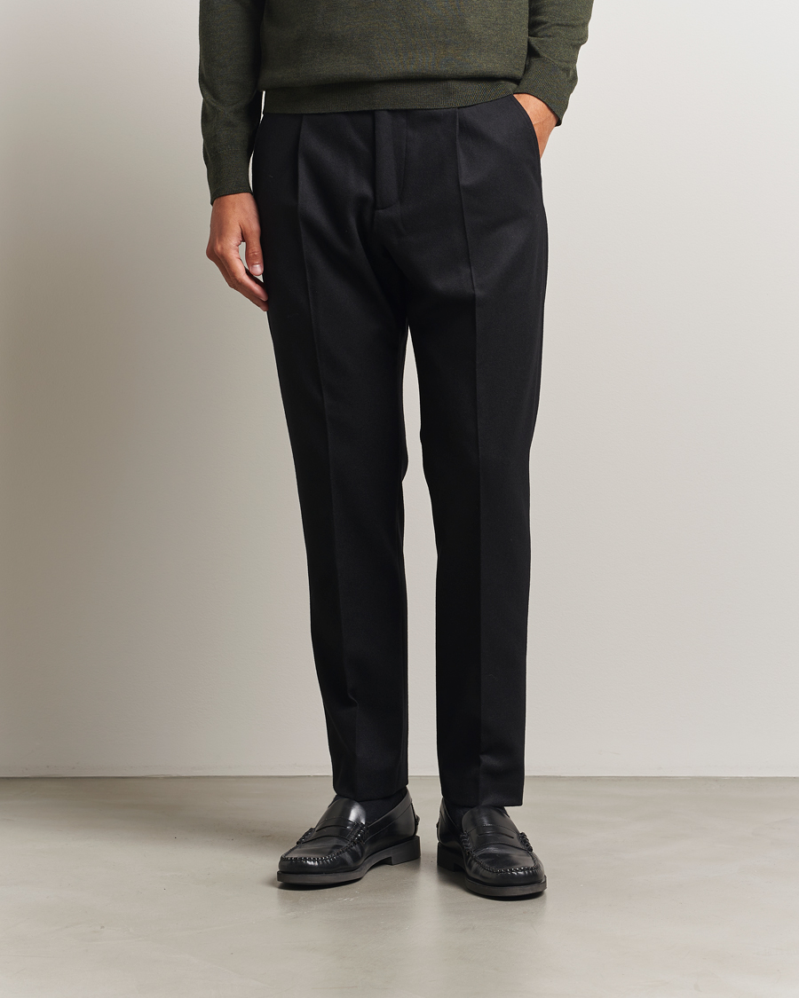 Mies | Housut | NN07 | Bill Wool Pleated Trousers Black
