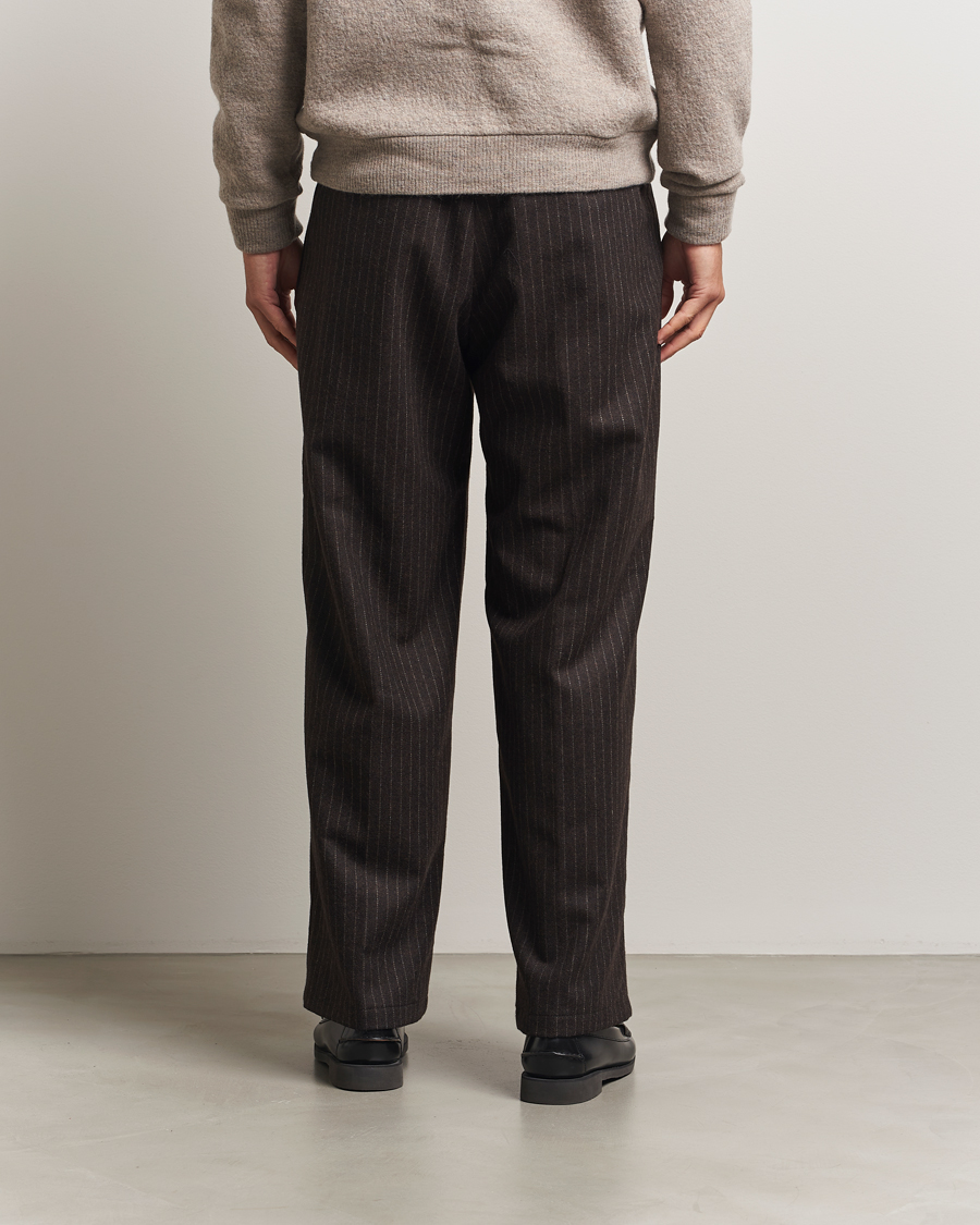 Mies | Housut | NN07 | Kay Wool Pleated Pinstriped Trousers Brown