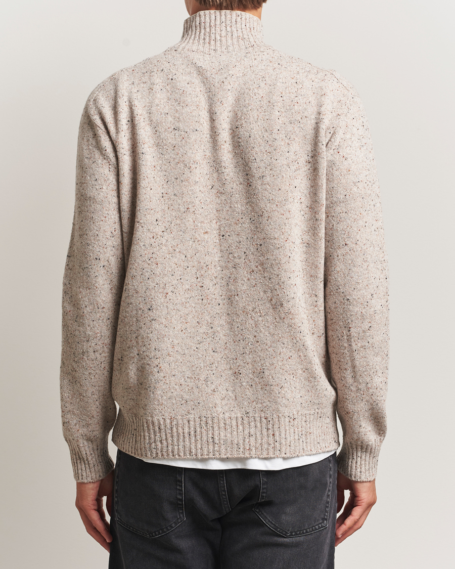 Mies | Puserot | NN07 | Aksel Wool Donegal Knitted Mock Neck Ivory