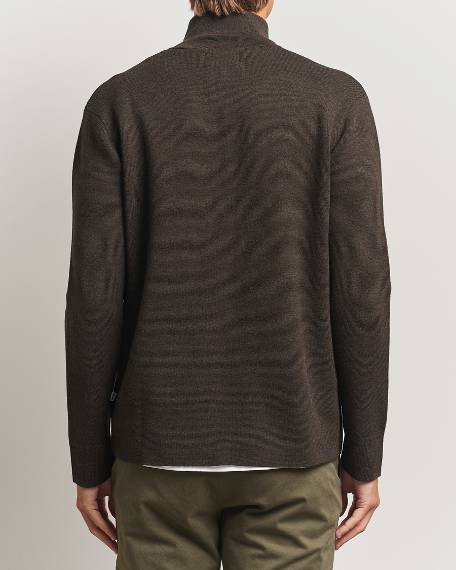 Mies | Puserot | NN07 | Harald Cotton/Modal Half Zip Demitasse Brown