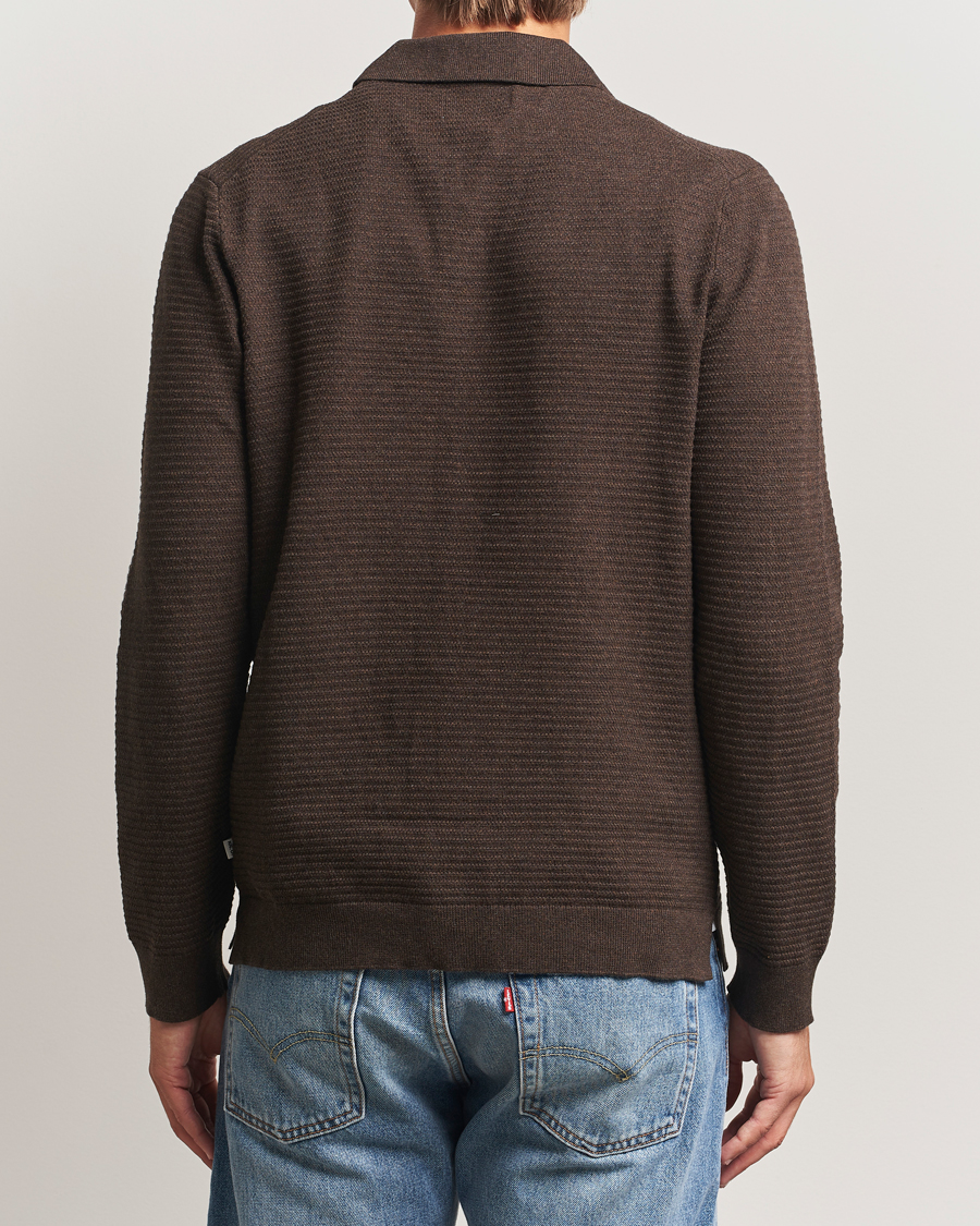 Mies | Puserot | NN07 | Paul Cotton Knitted Polo Demitasse Brown