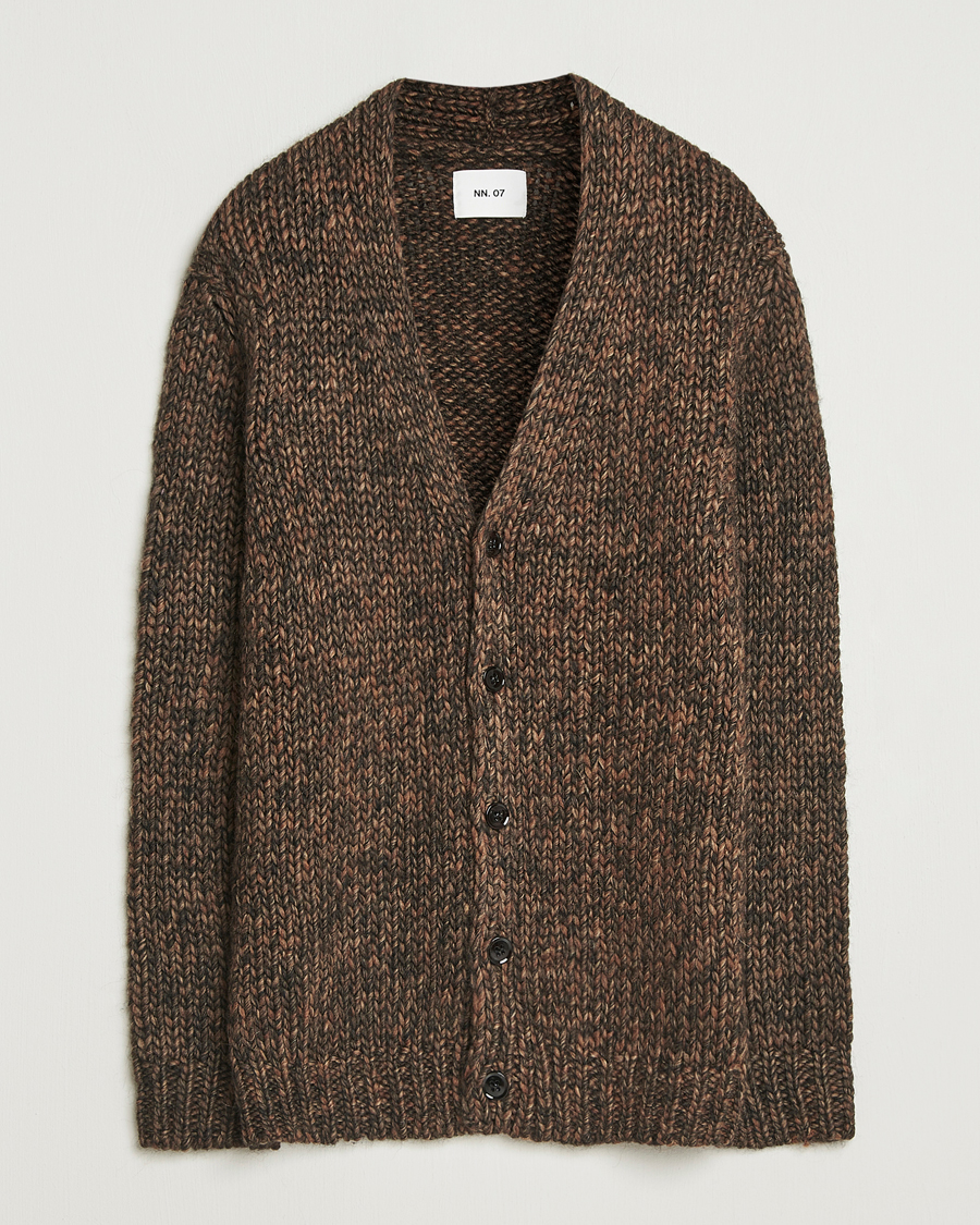 Mies | Puserot | NN07 | Osky Heavy Knitted Cardigan Demitasse Brown