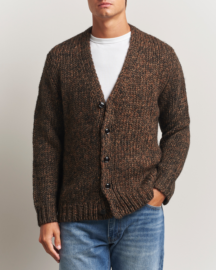 Mies | Puserot | NN07 | Osky Heavy Knitted Cardigan Demitasse Brown