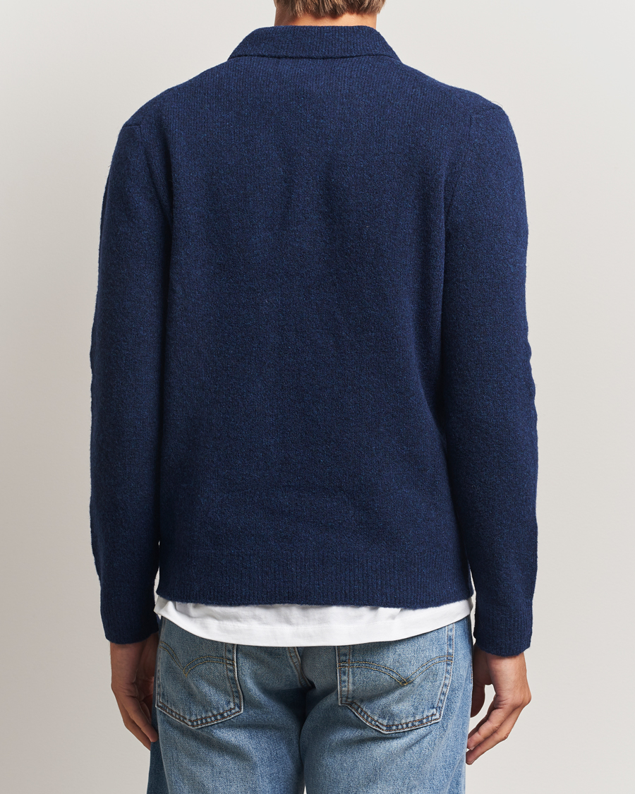 Mies | Puserot | NN07 | Hope Wool Knitted Polo Navy Blue