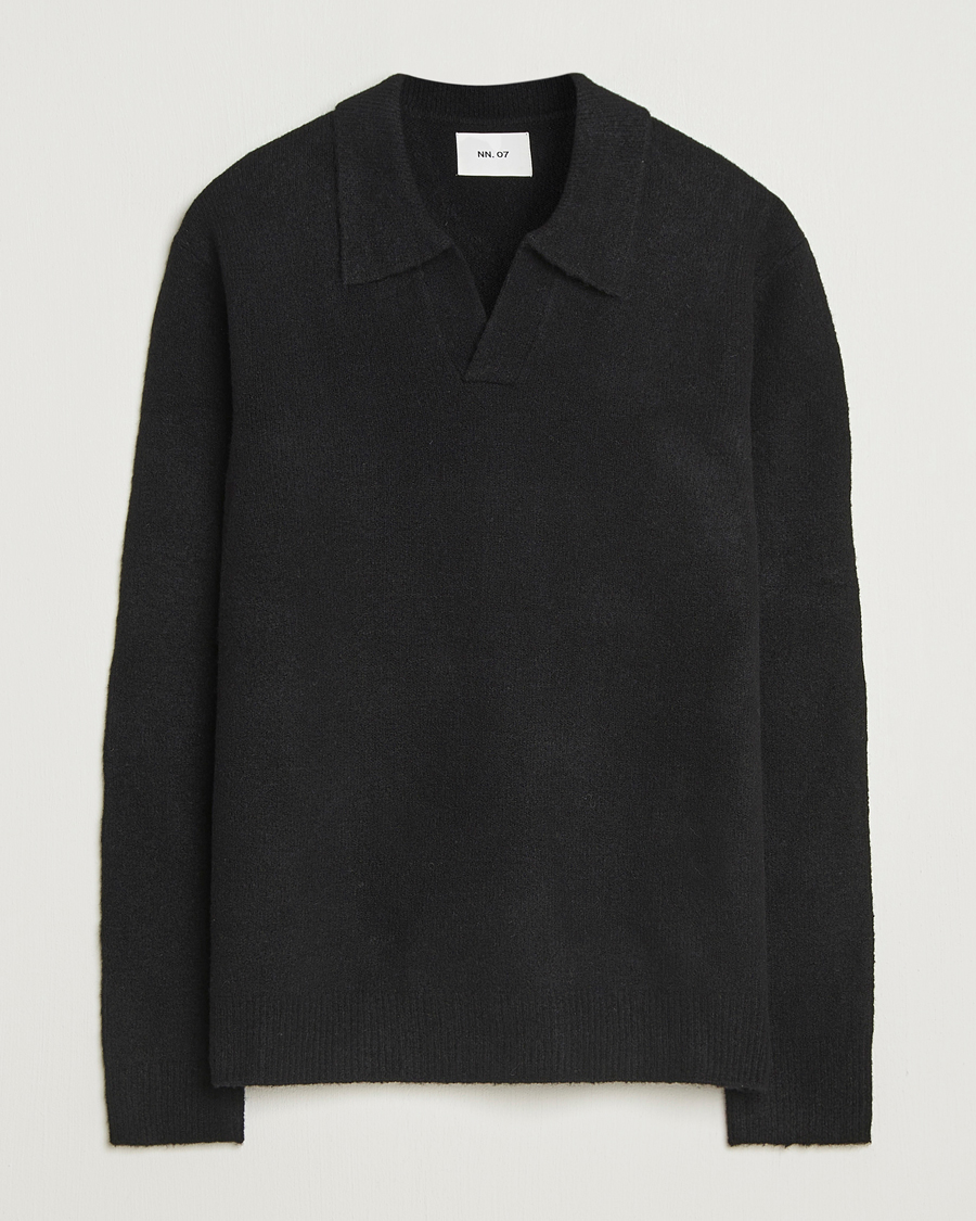 Mies | Puserot | NN07 | Hope Wool Knitted Polo Black