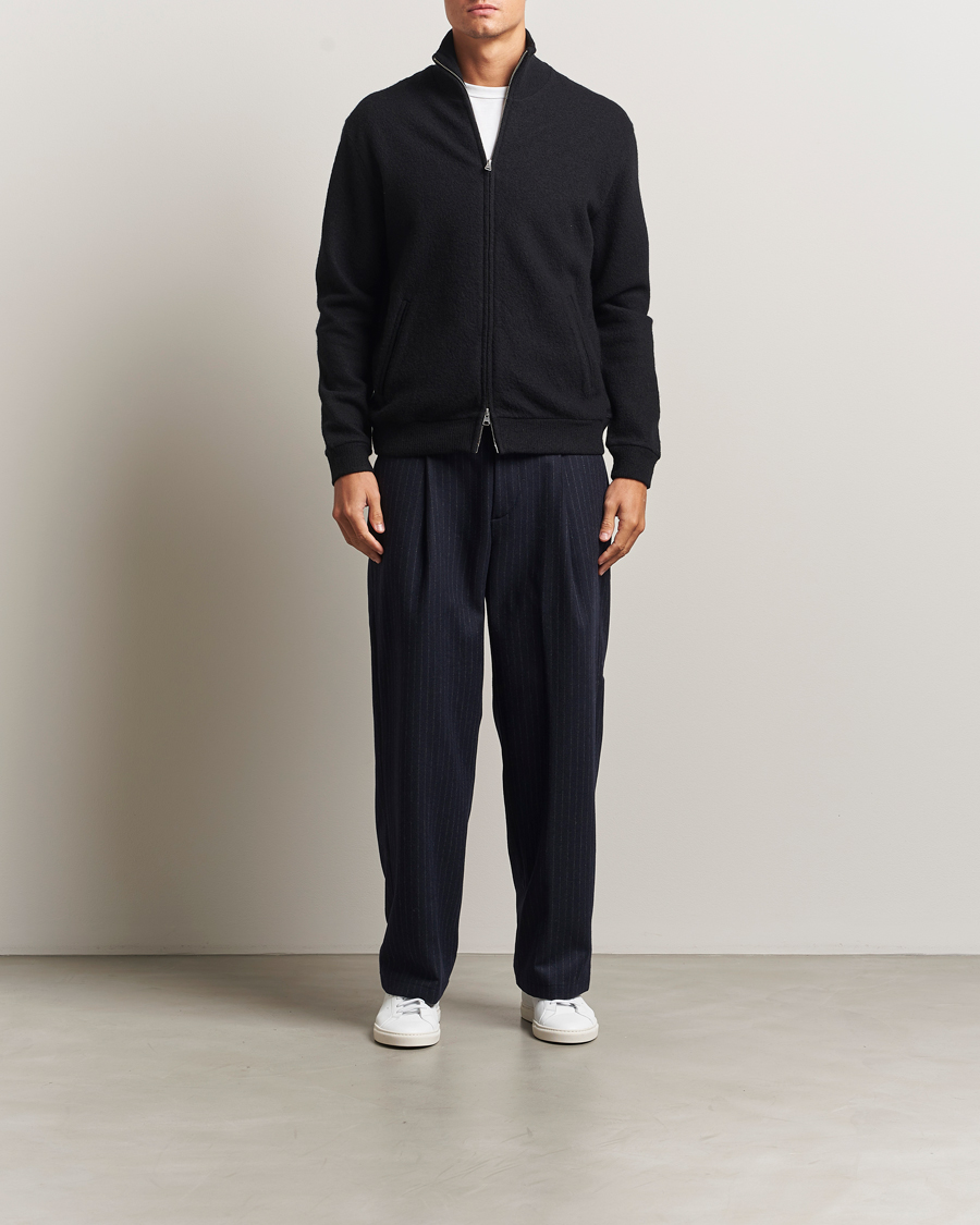 Mies | Puserot | NN07 | Boiled Wool Full Zip Black