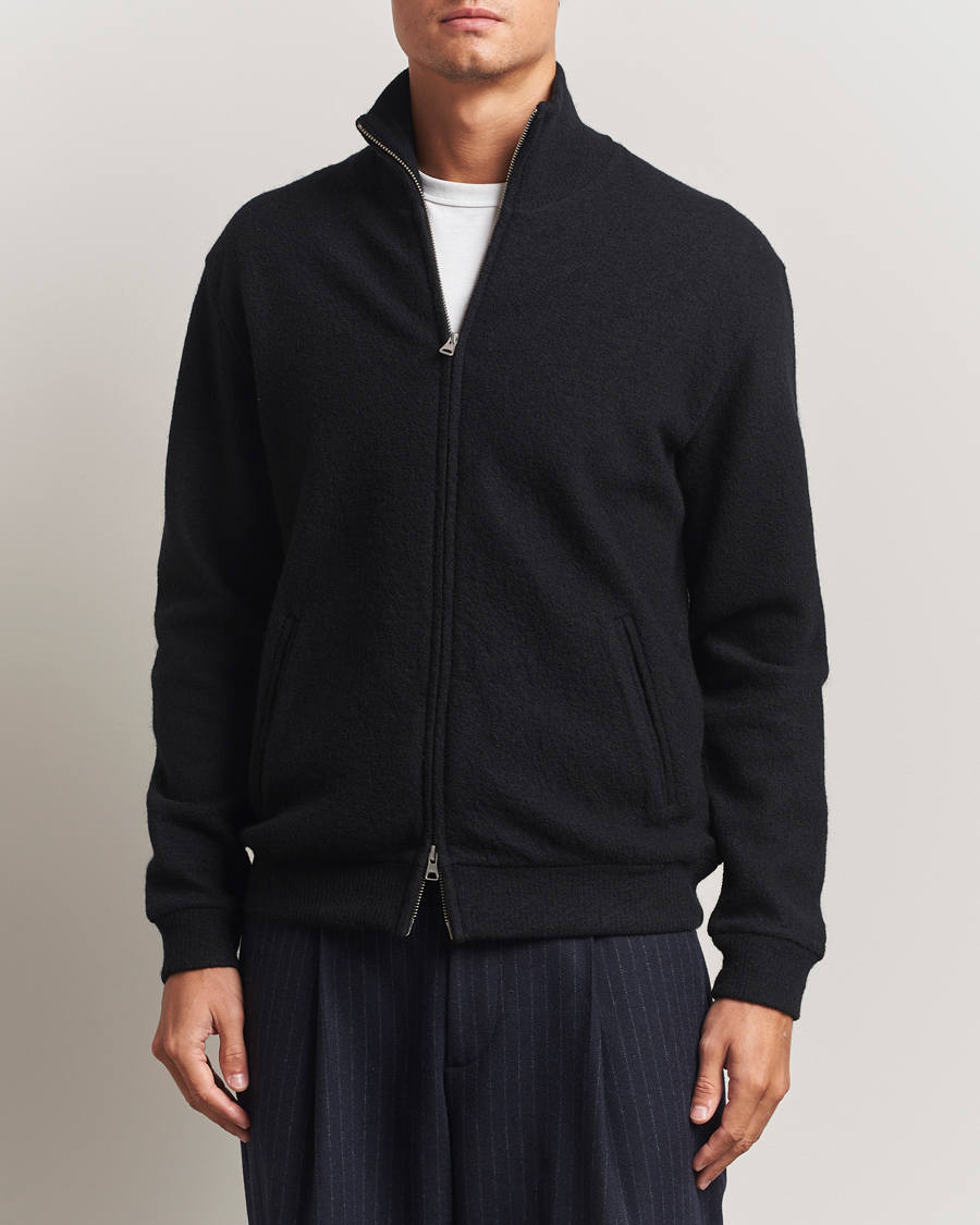 Mies | Puserot | NN07 | Boiled Wool Full Zip Black