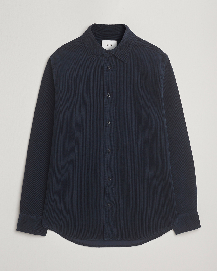 Mies | Kauluspaidat | NN07 | Colby Corduroy Overshirt Navy Blue