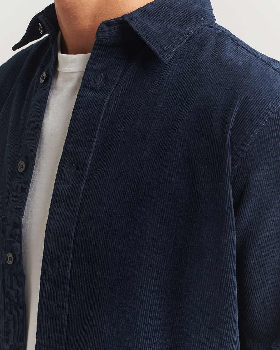Mies | Kauluspaidat | NN07 | Colby Corduroy Overshirt Navy Blue