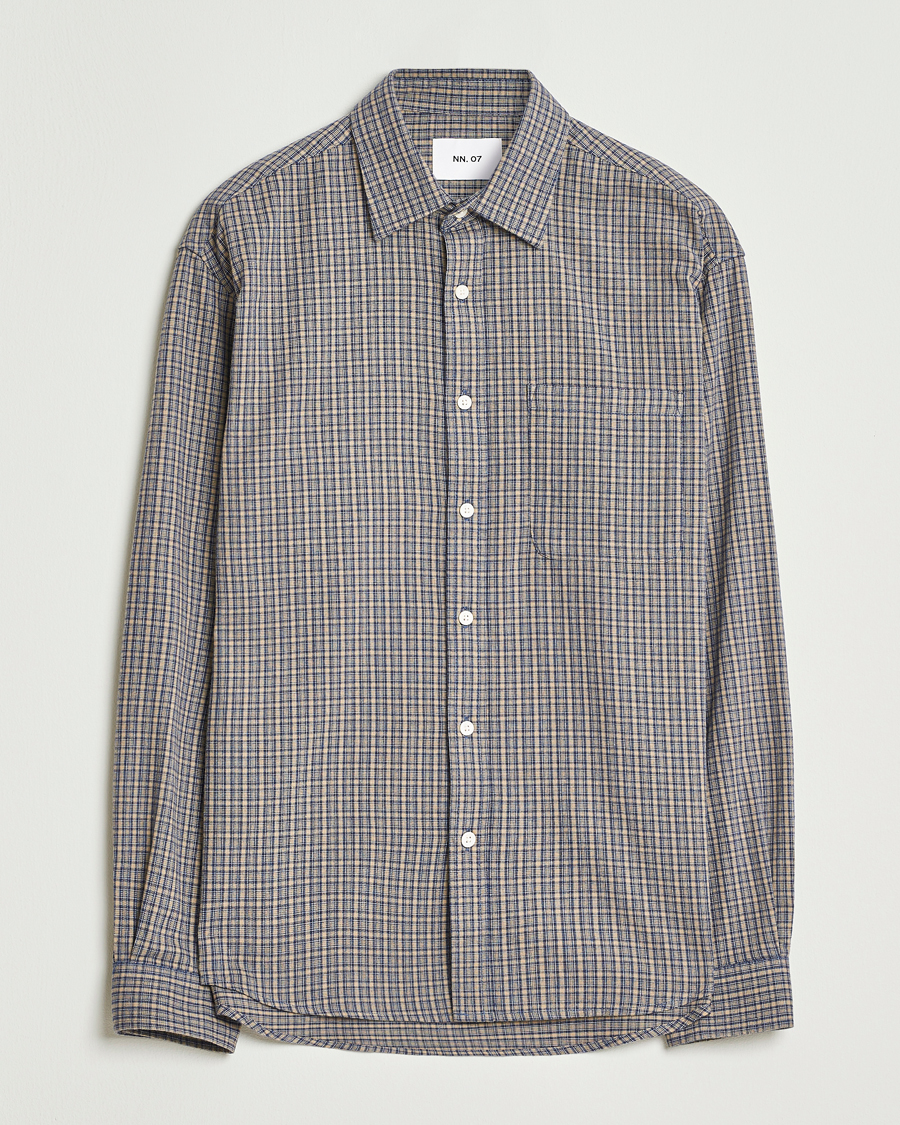 Mies | Kauluspaidat | NN07 | Deon Flannel Checked Shirt Indigo
