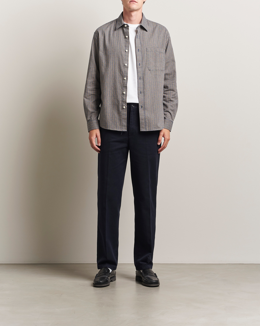 Mies | Kauluspaidat | NN07 | Deon Flannel Checked Shirt Indigo