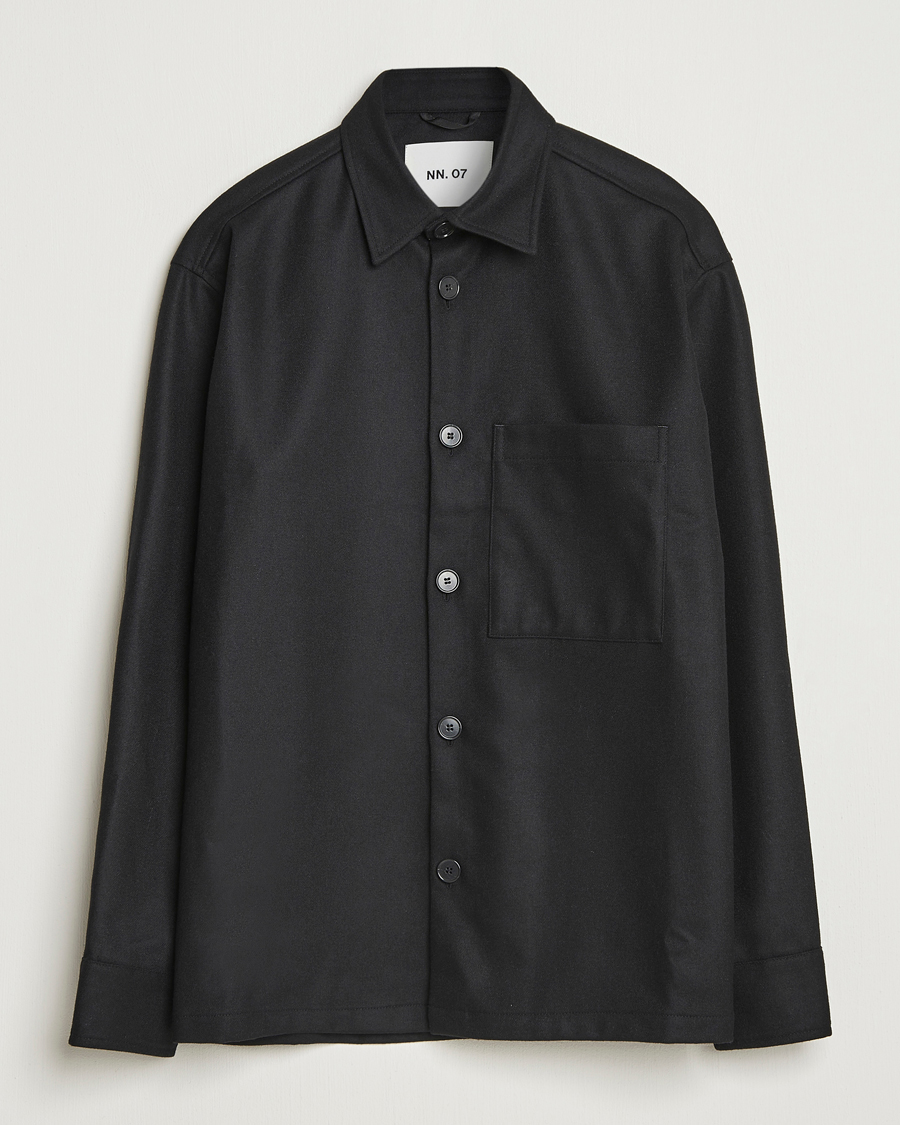 Mies | Kauluspaidat | NN07 | Freddy Wool Overshirt Black