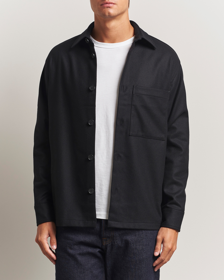 Mies | Kauluspaidat | NN07 | Freddy Wool Overshirt Black
