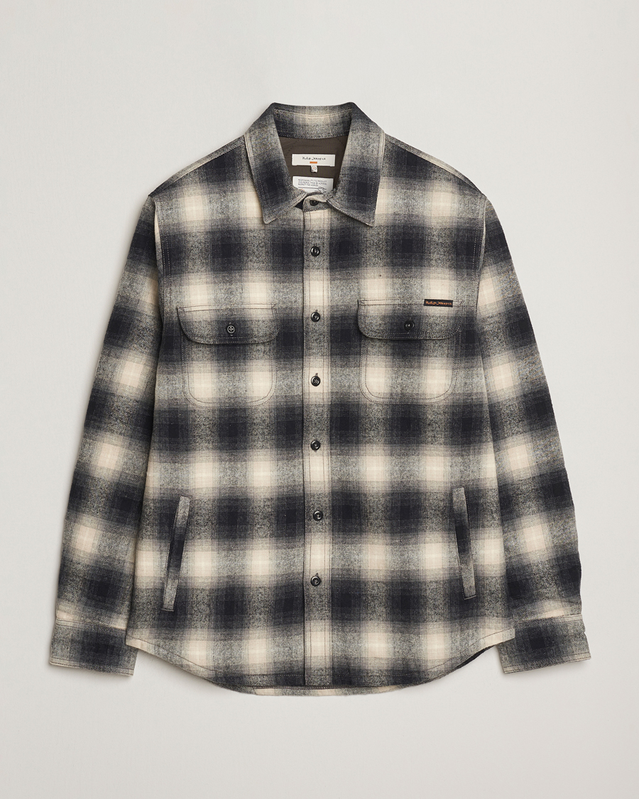 Mies | Kauluspaidat | Nudie Jeans | Glenn Padded Checked Overshirt Black