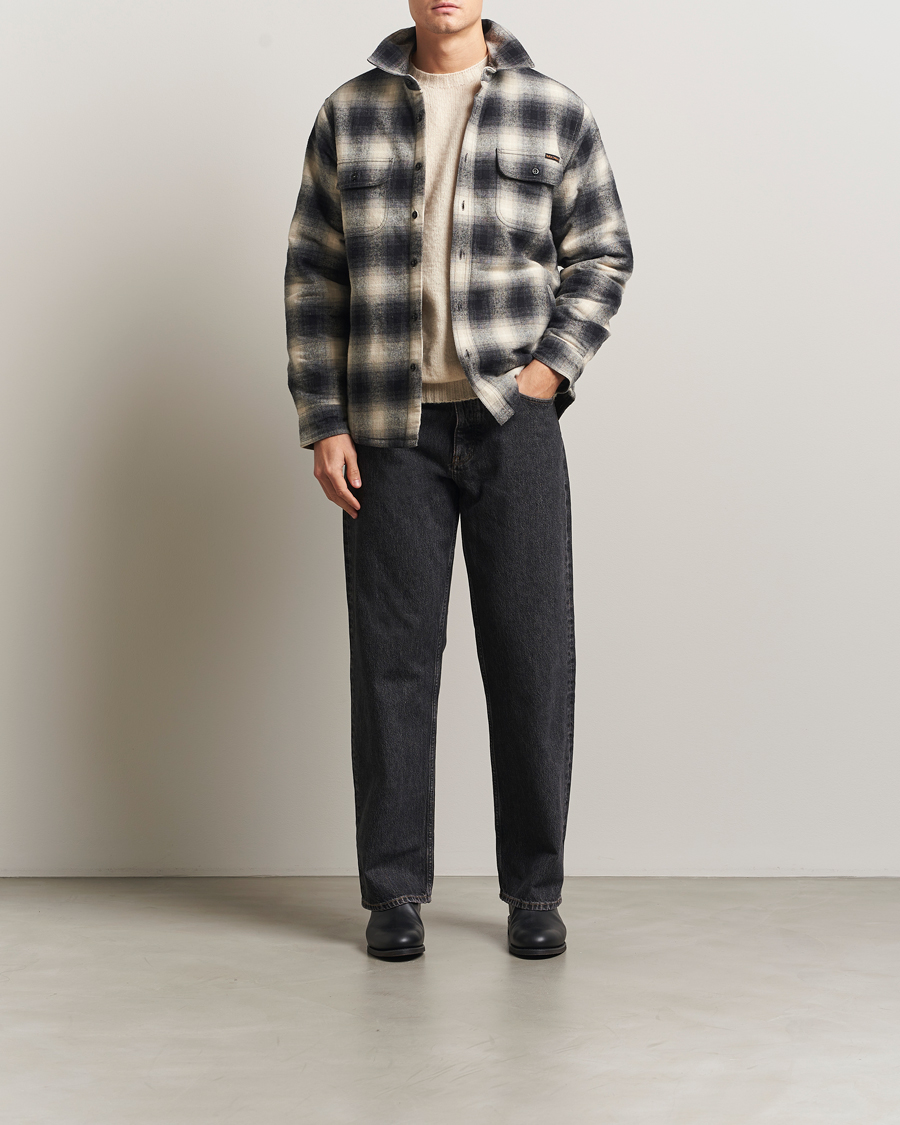 Mies | Kauluspaidat | Nudie Jeans | Glenn Padded Checked Overshirt Black