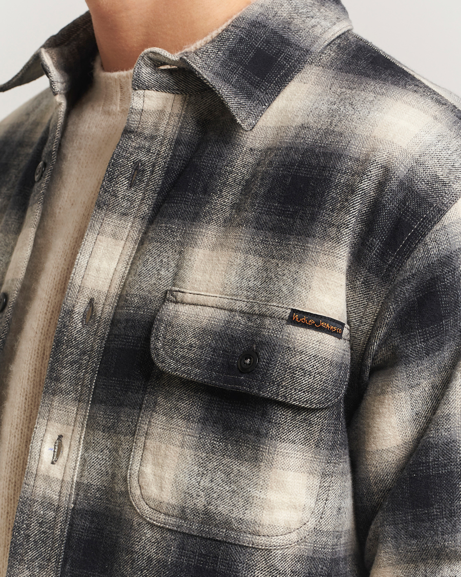 Mies | Kauluspaidat | Nudie Jeans | Glenn Padded Checked Overshirt Black