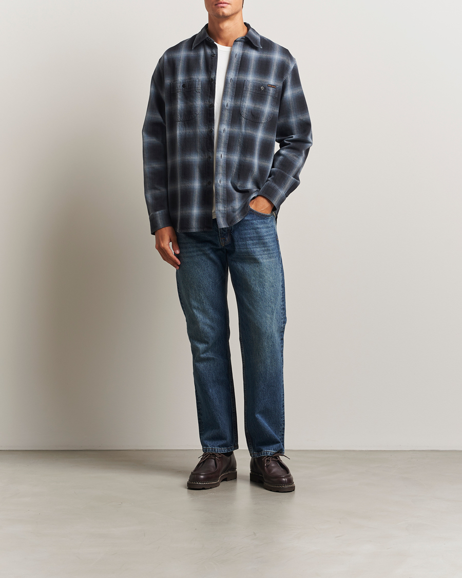Mies | Kauluspaidat | Nudie Jeans | Julian Worker Checked Shirt Black