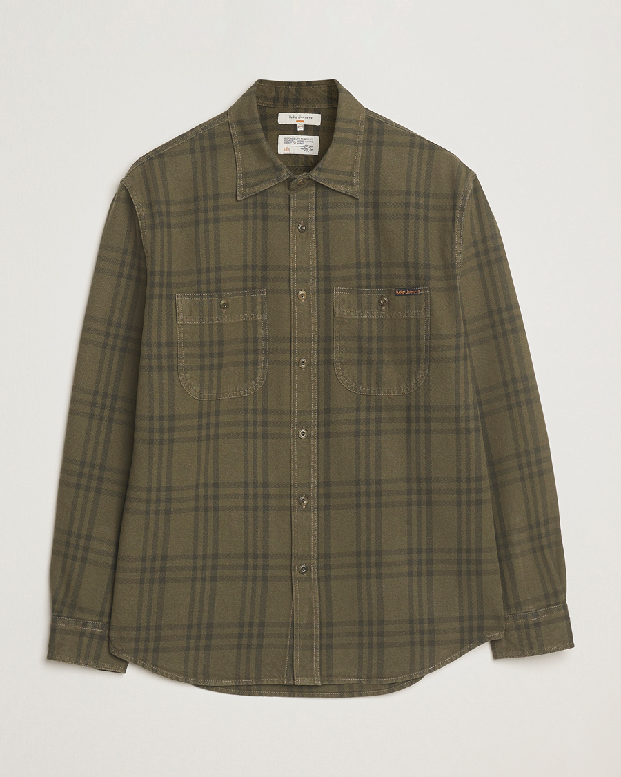 Mies | Kauluspaidat | Nudie Jeans | Julian Worker Checked Shirt Olive