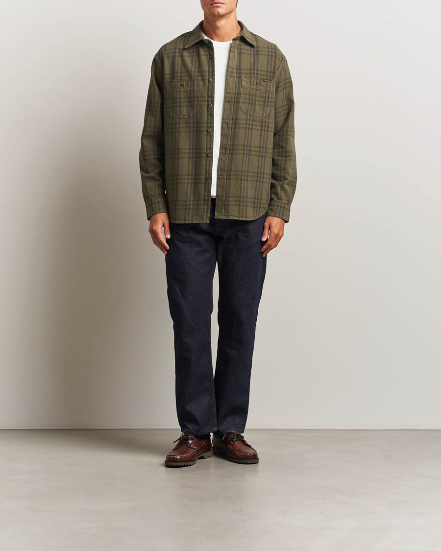 Mies | Kauluspaidat | Nudie Jeans | Julian Worker Checked Shirt Olive