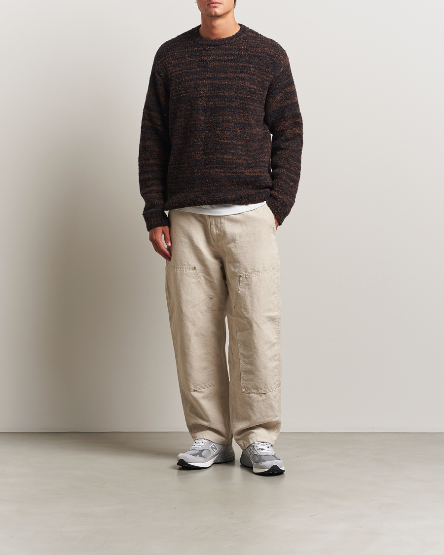 Mies | Puserot | Nudie Jeans | Gurra Bouclé Knitted Sweater Black/Brown