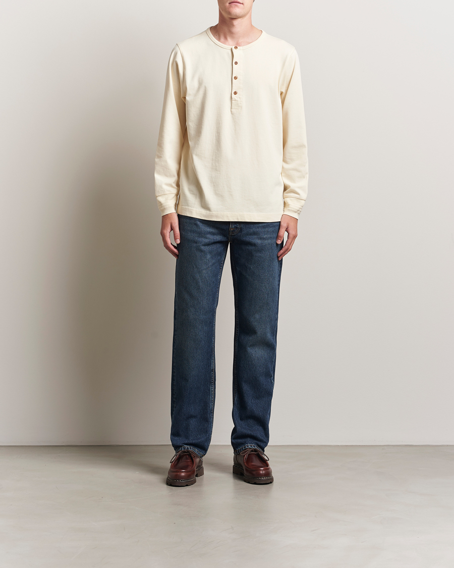 Mies | Puserot | Nudie Jeans | Long Sleeved Henley Ecru