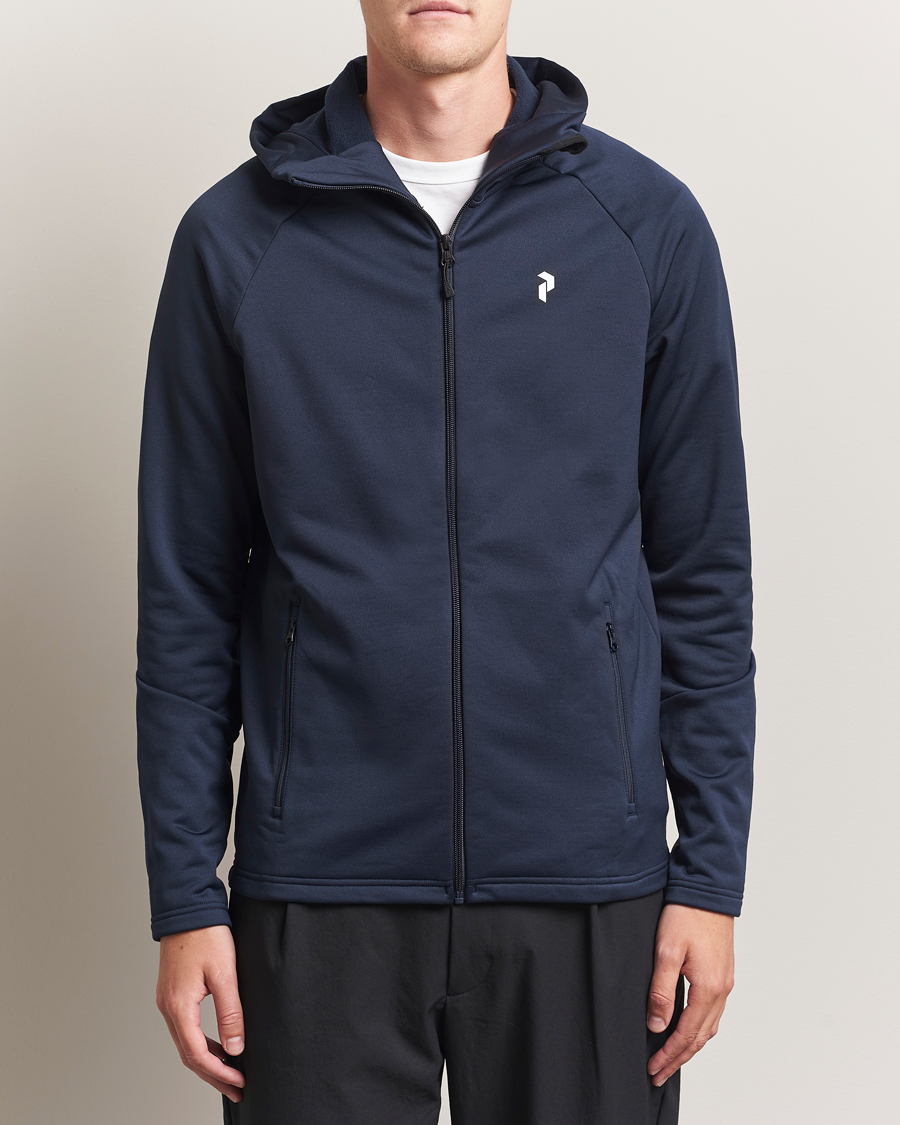 Mies | Puserot | Peak Performance | Rider Hooded Full Zip Blue Shadow