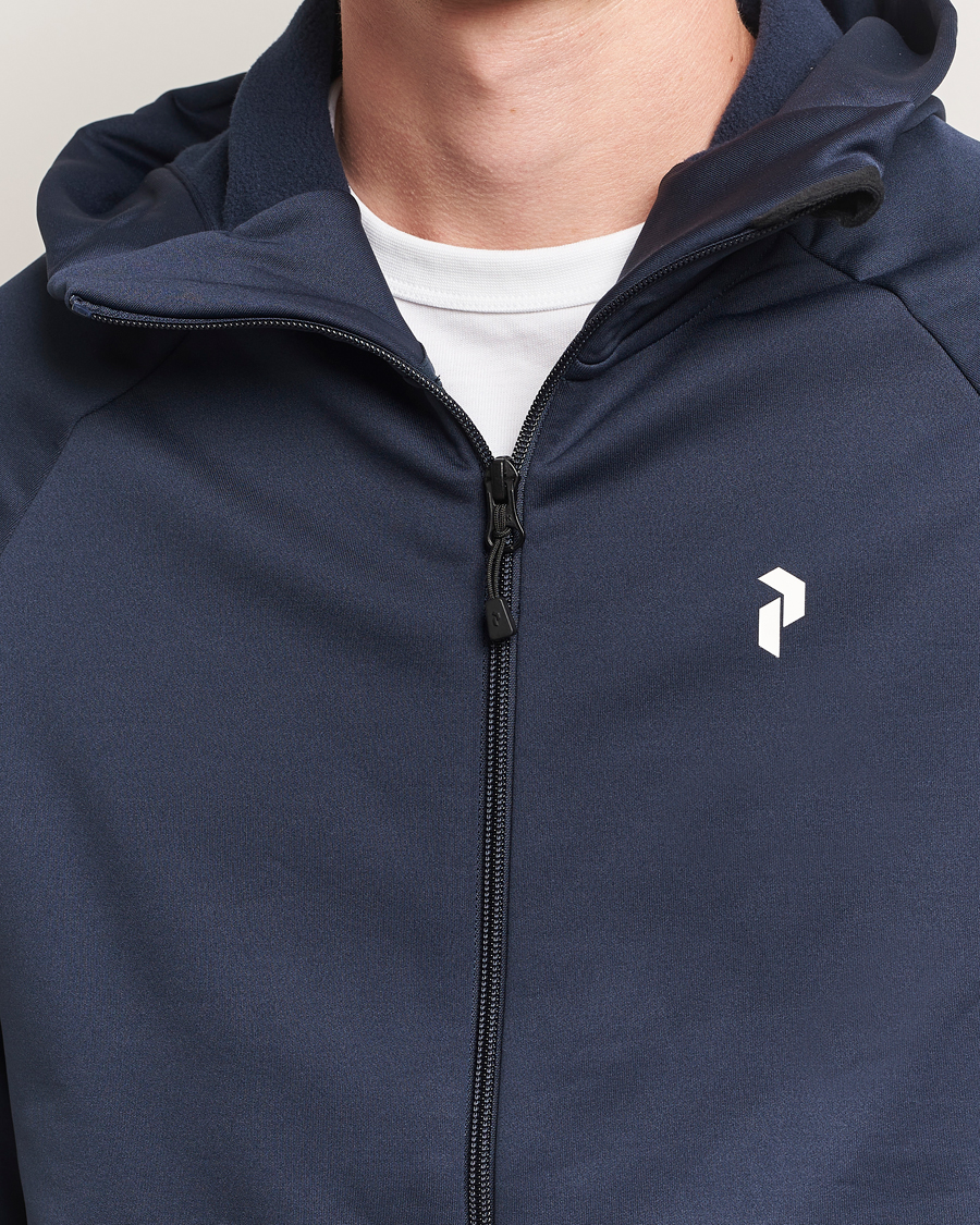 Mies | Puserot | Peak Performance | Rider Hooded Full Zip Blue Shadow
