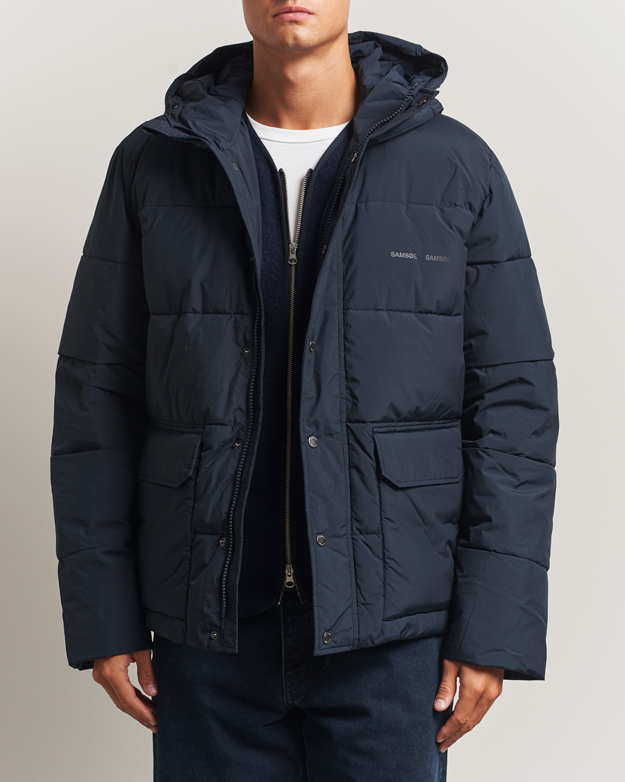 Mies | Takit | Samsøe Samsøe | Ulf Down Hooded Puffer Salute Navy