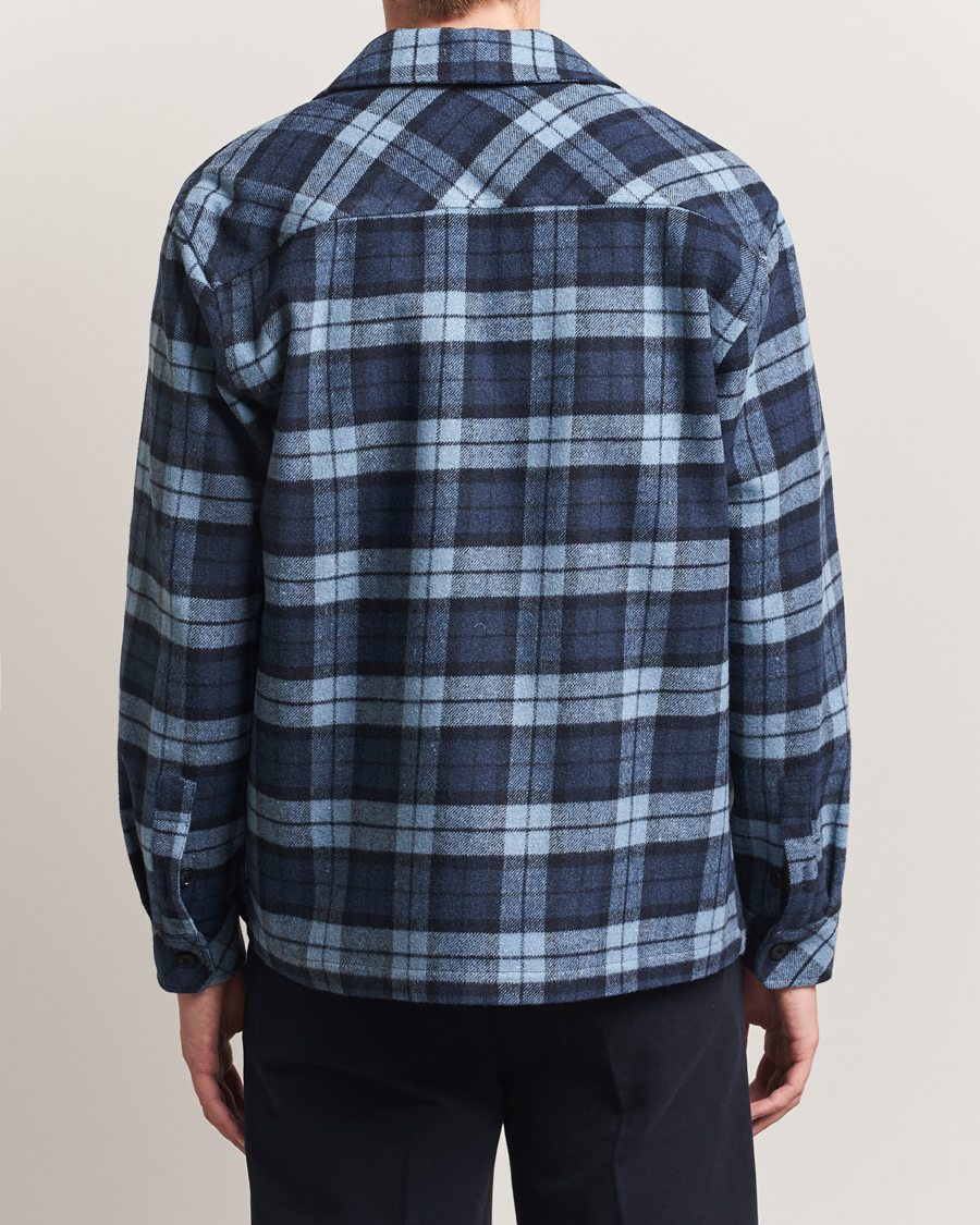 Mies | Kauluspaidat | Samsøe Samsøe | Castor Checked Overshirt Stellar Blue