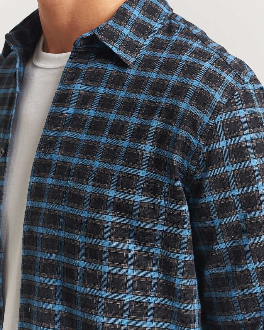 Mies | Kauluspaidat | Samsøe Samsøe | Liam Brushed Cotton Checked Shirt Turkish Coffee
