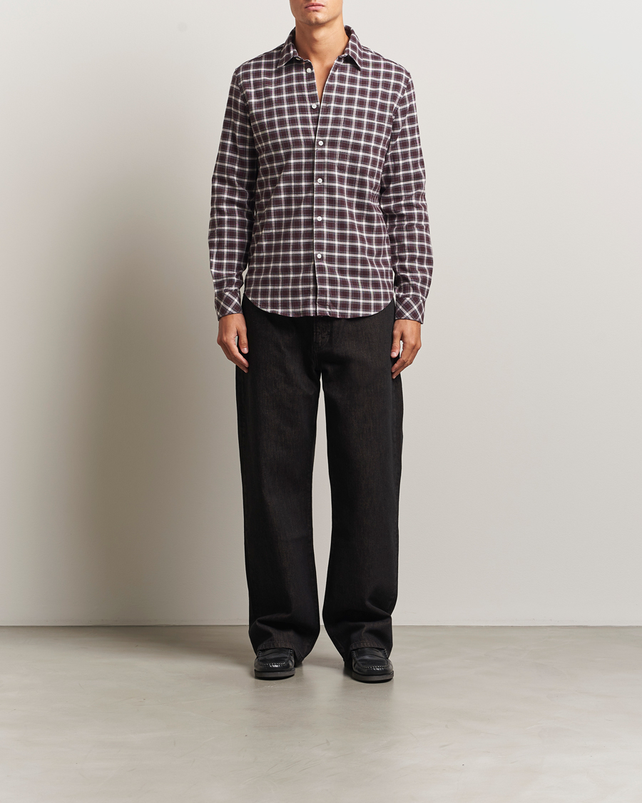 Mies | Kauluspaidat | Samsøe Samsøe | Liam Brushed Cotton Checked Shirt Raisin