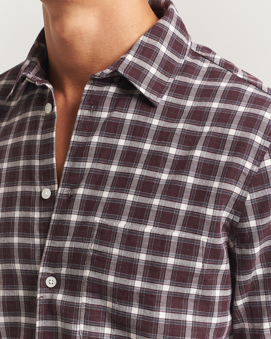Mies | Kauluspaidat | Samsøe Samsøe | Liam Brushed Cotton Checked Shirt Raisin