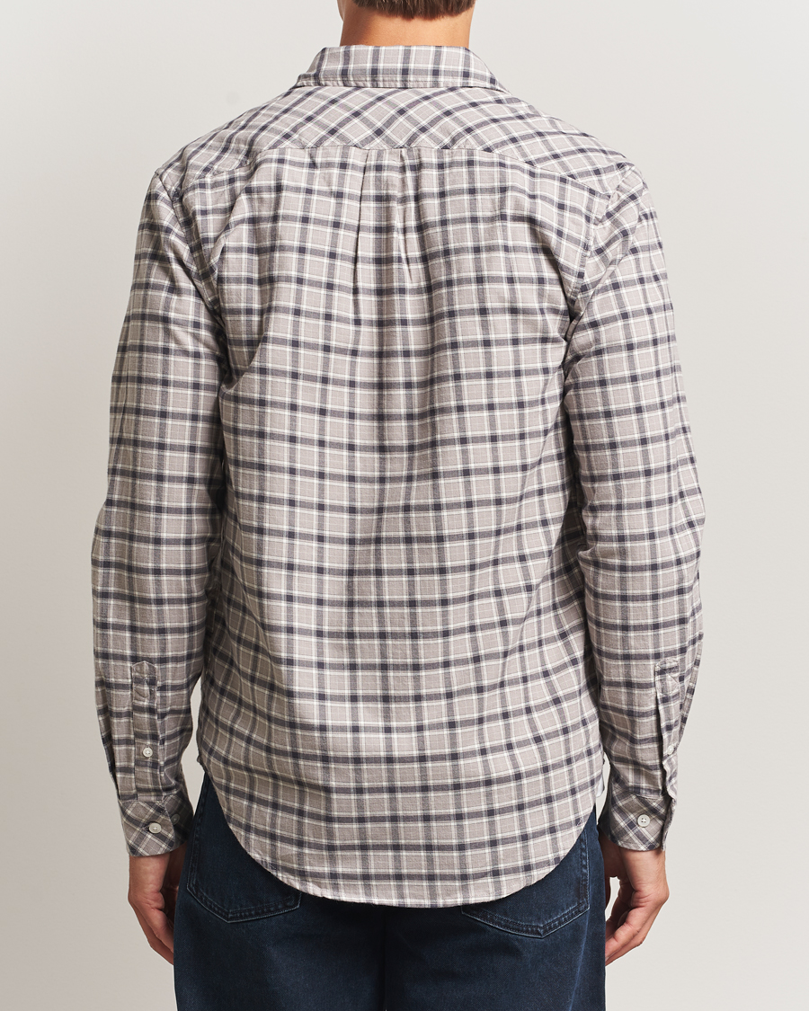 Mies | Kauluspaidat | Samsøe Samsøe | Liam Brushed Cotton Checked Shirt Elephant Skin