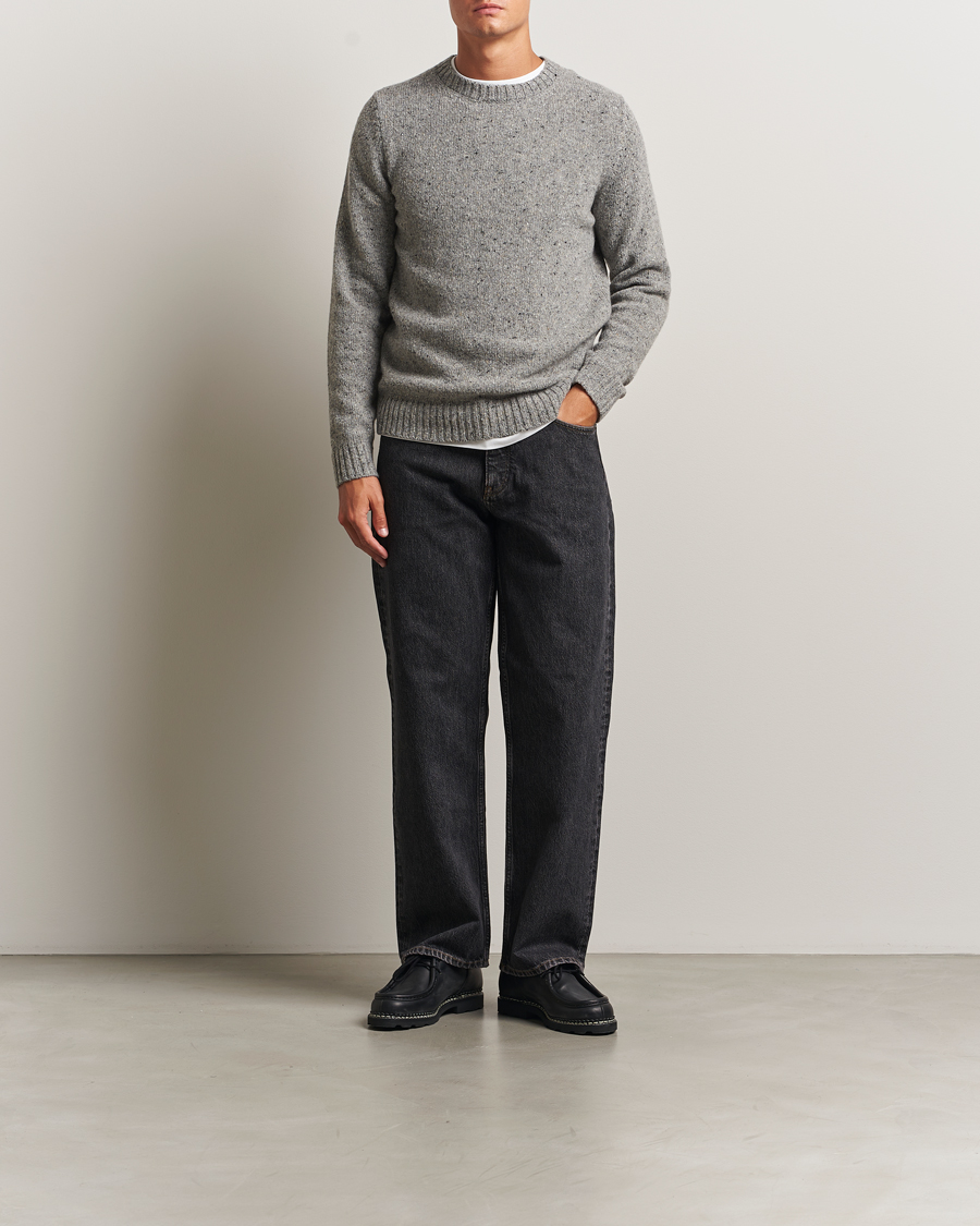 Mies | Puserot | Samsøe Samsøe | Nataniel Donegal Knitted Crew Neck Grey Melange