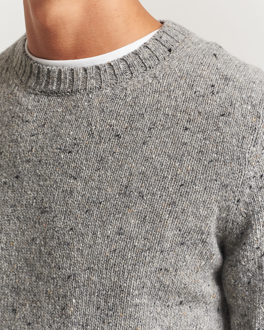 Mies | Puserot | Samsøe Samsøe | Nataniel Donegal Knitted Crew Neck Grey Melange