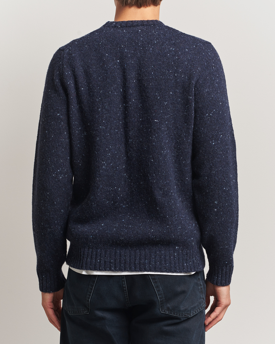 Mies | Puserot | Samsøe Samsøe | Nataniel Donegal Knitted Crew Neck Salute Navy