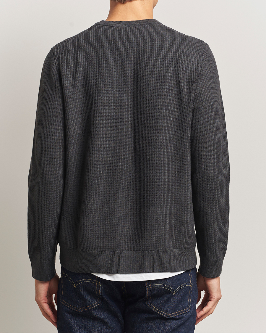 Mies | Puserot | Samsøe Samsøe | Dem Structured Knitted Crew Neck Black Oyster