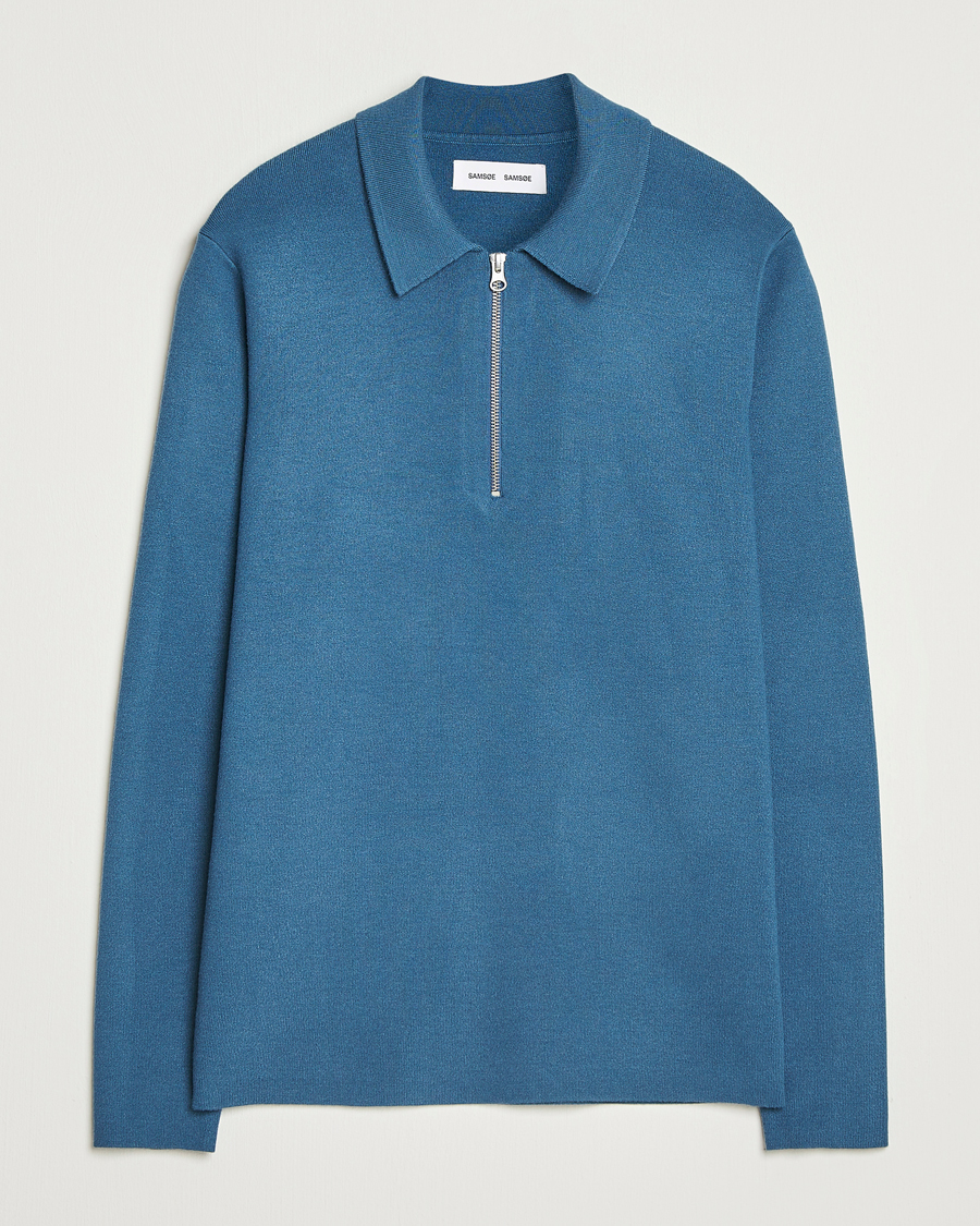 Mies | Puserot | Samsøe Samsøe | Guna Half Zip Stellar Blue